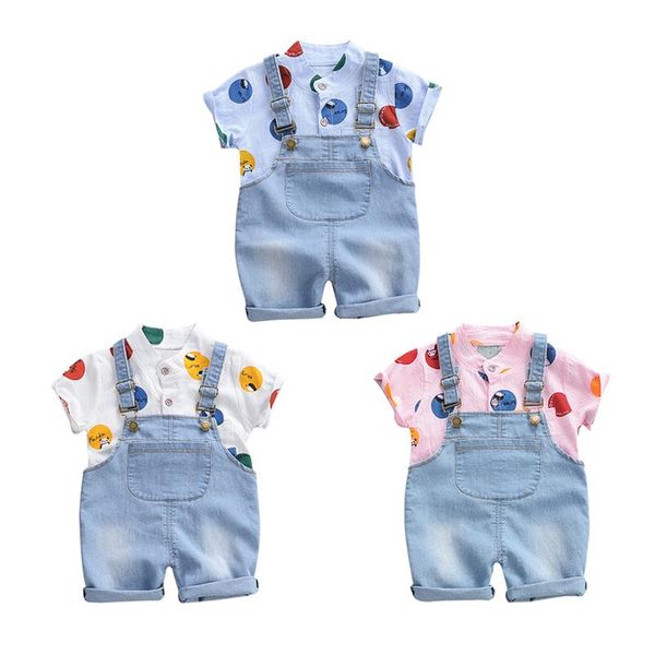 clothing sets jw-summer casual baby boys girls short sleeve dot print t-shirt +strap denim shorts costume set, White
clothing sets jw-summer casual baby boys girls short sleeve dot print t-shirt +strap denim shorts costume set, White