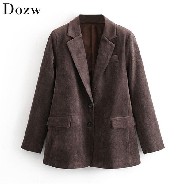 vintage women office blazers solid notched collar corduroy elegant lady suits autumn winter pockets fashion female jacket 210515, White;black
vintage women office blazers solid notched collar corduroy elegant lady suits autumn winter pockets fashion female jacket 210515, White;black