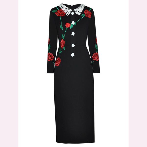 est fashion 2021 lapel long sleeve embroidered flower decorative bag hip split dress casual dresses, Black;gray
est fashion 2021 lapel long sleeve embroidered flower decorative bag hip split dress casual dresses, Black;gray
