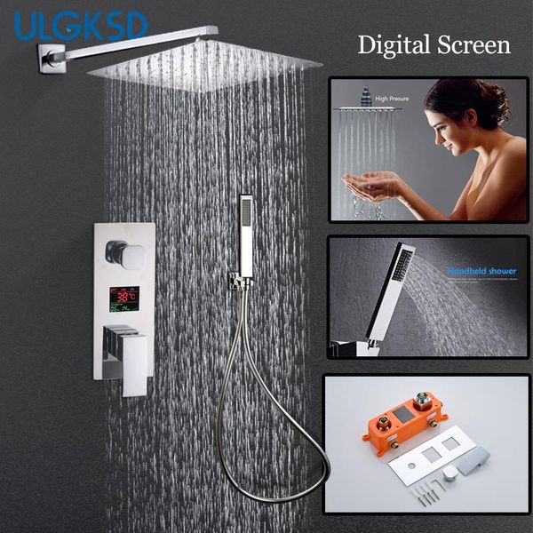 bathroom shower faucet led digital chrome brass single handle and cold water mixer tap para sets
bathroom shower faucet led digital chrome brass single handle and cold water mixer tap para sets