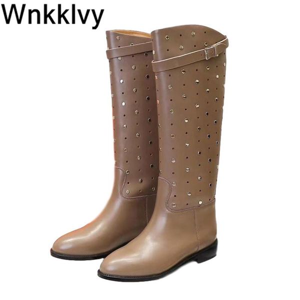 boots flat heel knee high women long woman hollow out belt buckled metal rivets decor autumn knight zapatos de mujer, Black
boots flat heel knee high women long woman hollow out belt buckled metal rivets decor autumn knight zapatos de mujer, Black