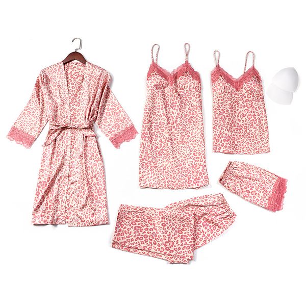 winter women pink leopard pajamas 5/4/3/2/1 pieces satin sleepwear silk homewear clothing autumn female pyjama with chest pads, Black;red
winter women pink leopard pajamas 5/4/3/2/1 pieces satin sleepwear silk homewear clothing autumn female pyjama with chest pads, Black;red