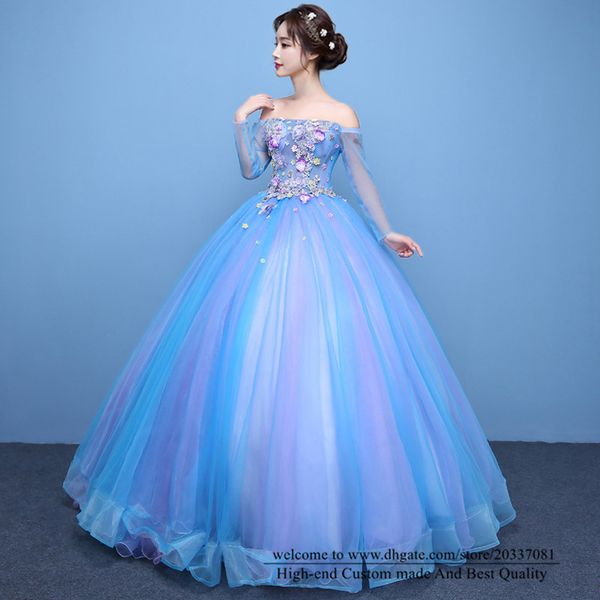 quinceanera dresses 2021 bateau long sleeve princess appliques flowers party prom formal lace up tulle ball gown vestidos de 15 anos q47, Blue;red
quinceanera dresses 2021 bateau long sleeve princess appliques flowers party prom formal lace up tulle ball gown vestidos de 15 anos q47, Blue;red
