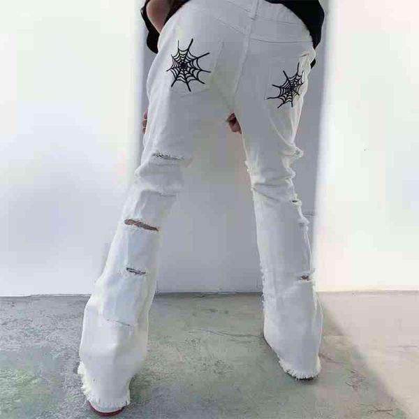 retro high street hole ripped flare pants men and women washed straight oversize denim trousers loose hip hop jeans, Blue
retro high street hole ripped flare pants men and women washed straight oversize denim trousers loose hip hop jeans, Blue