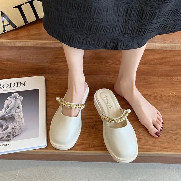 rivet string bead cover toe shoes woman 2021 slippers flat platform low pantofle luxury slides summer designer pu fashion me, Black
rivet string bead cover toe shoes woman 2021 slippers flat platform low pantofle luxury slides summer designer pu fashion me, Black