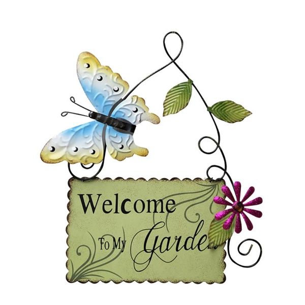 garden decorations metal hanging sign with flower butterfly spring wall art decor plaque
garden decorations metal hanging sign with flower butterfly spring wall art decor plaque