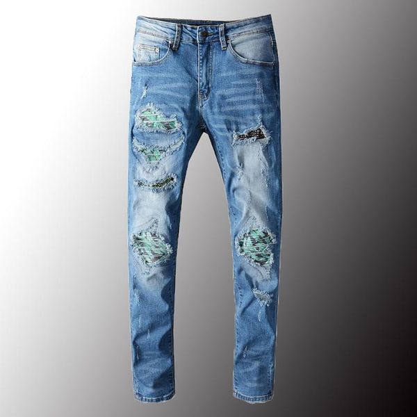 men's jeans 2021 luxury mens crystal patchwork pleated biker slim skinny ripped denim pants blue trousers plus size 40
men's jeans 2021 luxury mens crystal patchwork pleated biker slim skinny ripped denim pants blue trousers plus size 40