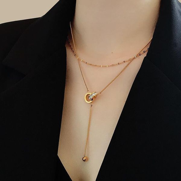 pendant necklaces 316l stainless steel double layer tassel necklace 2021 simple design round cross for women, Silver
pendant necklaces 316l stainless steel double layer tassel necklace 2021 simple design round cross for women, Silver