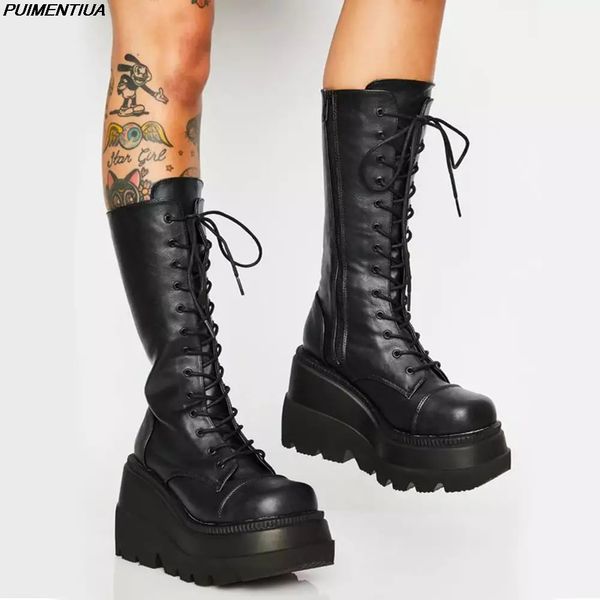 puimentiua platform boot women winter shoes genuine leather riding zipper ladies shoe long autumn, Black
puimentiua platform boot women winter shoes genuine leather riding zipper ladies shoe long autumn, Black