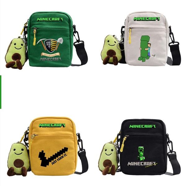 card holders my game world canvas shoulder bag casual messenger sling gifts for kids friends, Brown;gray
card holders my game world canvas shoulder bag casual messenger sling gifts for kids friends, Brown;gray