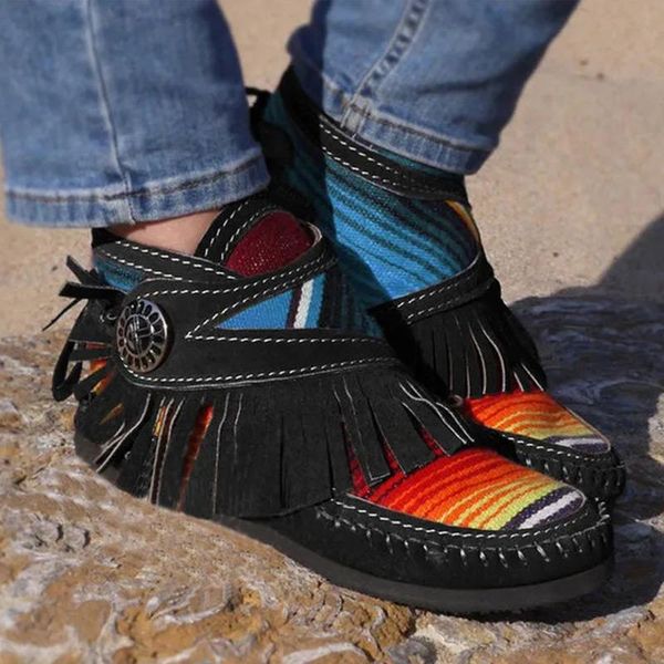 boots women's ankle tassel flats flock autumn 2021 female shoes rainbow sewing ladies low heel casual comfortable woman footwear, Black
boots women's ankle tassel flats flock autumn 2021 female shoes rainbow sewing ladies low heel casual comfortable woman footwear, Black