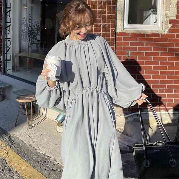 minimalist dress women's spring round neck drawstring waist loose long lantern sleeve dresses female 5b650 210427, Black;gray
minimalist dress women's spring round neck drawstring waist loose long lantern sleeve dresses female 5b650 210427, Black;gray