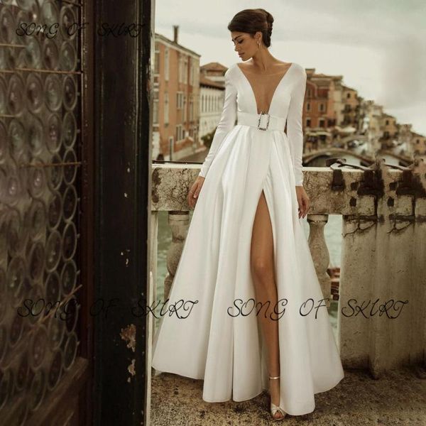party dresses elegant one-neck evening dinner high slit long sleeve tulle illusion formal gown gorgeous queen backless skirt, White;black
party dresses elegant one-neck evening dinner high slit long sleeve tulle illusion formal gown gorgeous queen backless skirt, White;black