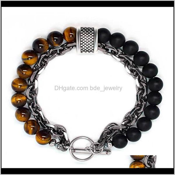beaded, strands bracelets jewelrymens tiger eye stainless steel bracelet double layer beads hip hop rock natural stone boyfriend gift wholes, Black
beaded, strands bracelets jewelrymens tiger eye stainless steel bracelet double layer beads hip hop rock natural stone boyfriend gift wholes, Black