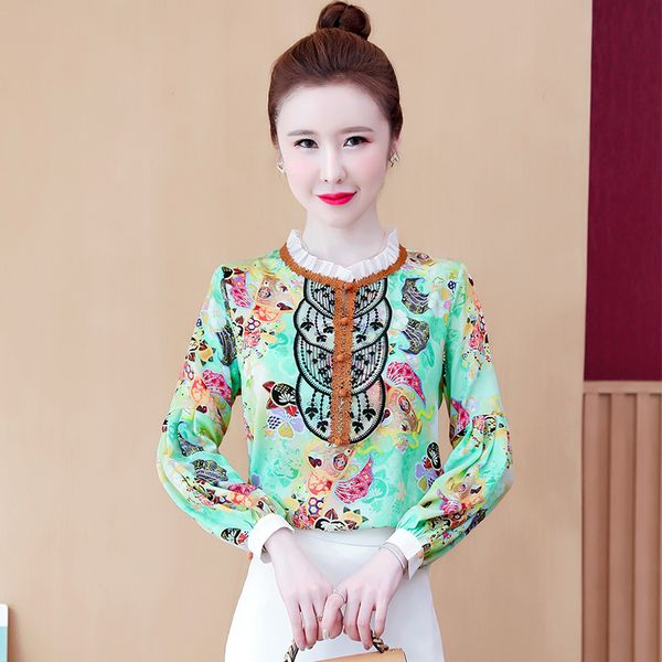 women's blouses & shirts korea printed chiffon women blouse vintage bottoming office ladies blusas mujer autumn elegant long sleeve 9u, White
women's blouses & shirts korea printed chiffon women blouse vintage bottoming office ladies blusas mujer autumn elegant long sleeve 9u, White