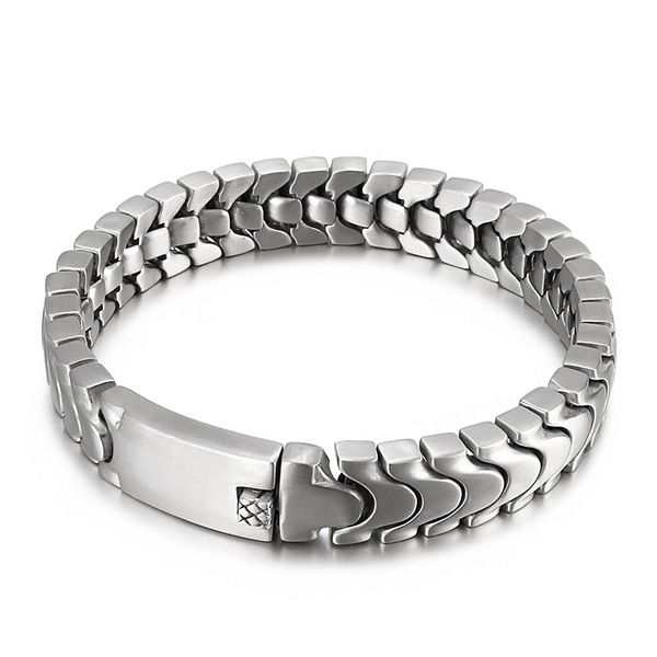 fashion 12mm 8.26'' 72g weight silver chain simple titanium steel men's bracelet personality sand surface bangle, Black
fashion 12mm 8.26'' 72g weight silver chain simple titanium steel men's bracelet personality sand surface bangle, Black