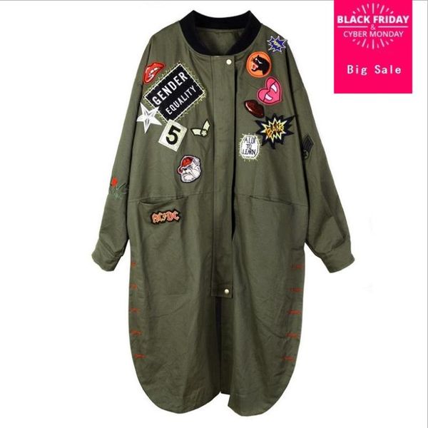 women's jackets 2021 autumn female stand collar loose casual long uniform frock jacket letters epaulet embroidery w1283, Black;brown
women's jackets 2021 autumn female stand collar loose casual long uniform frock jacket letters epaulet embroidery w1283, Black;brown