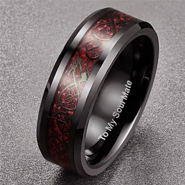 wedding rings bonlavie male jewelry tungsten steel ring for men red carbon fiber dragon couple gift, Slivery;golden
wedding rings bonlavie male jewelry tungsten steel ring for men red carbon fiber dragon couple gift, Slivery;golden