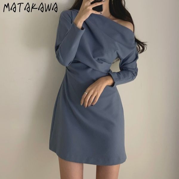 matakawa minimalist temperament beveled shoulder mini dresses autumn korean chic high waist slim dress for women 210513, Black;gray
matakawa minimalist temperament beveled shoulder mini dresses autumn korean chic high waist slim dress for women 210513, Black;gray