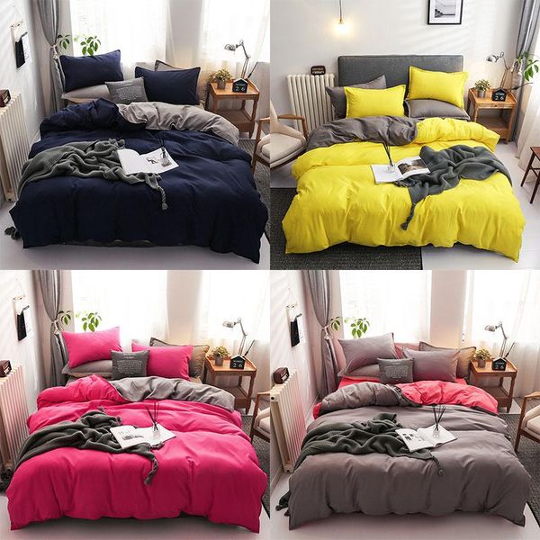 plain splicing duvet cover pillowcase bed sheet 3/4pcs bedding set polyester single double size bedroom decor sets
plain splicing duvet cover pillowcase bed sheet 3/4pcs bedding set polyester single double size bedroom decor sets