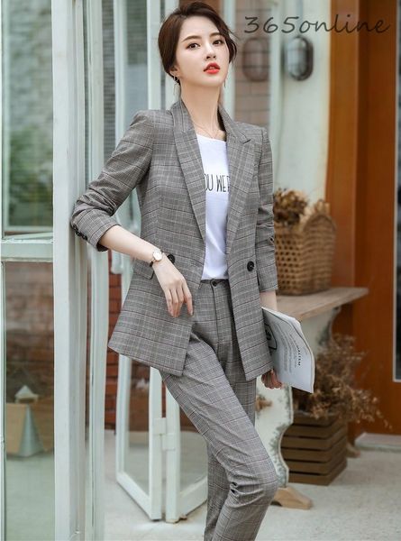 elegant plaid uniform designs pantsuits with pants and jackets coat for women business work wear ol styles ladies blazers set women's t, White
elegant plaid uniform designs pantsuits with pants and jackets coat for women business work wear ol styles ladies blazers set women's t, White