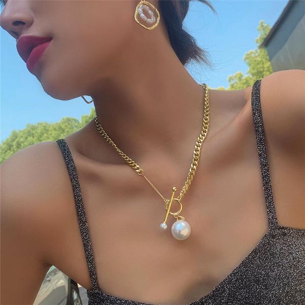 metal asymmetry chain ot buckle pearl pendant trend punk hip hop sweater necklace for women jewelry gift necklaces, Silver
metal asymmetry chain ot buckle pearl pendant trend punk hip hop sweater necklace for women jewelry gift necklaces, Silver