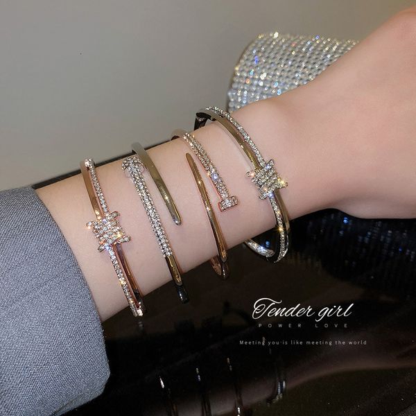 diamond studded nail opening bracelet designer east gate simple personality hand accessories fashion cool style celebrity accessories, Black
diamond studded nail opening bracelet designer east gate simple personality hand accessories fashion cool style celebrity accessories, Black