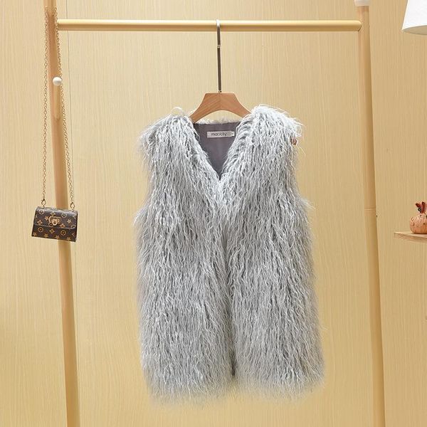 medium and long imitation beach wool fur waistcoat with warm vest for lady coats jackets women winter coat women's & faux, Black
medium and long imitation beach wool fur waistcoat with warm vest for lady coats jackets women winter coat women's & faux, Black
