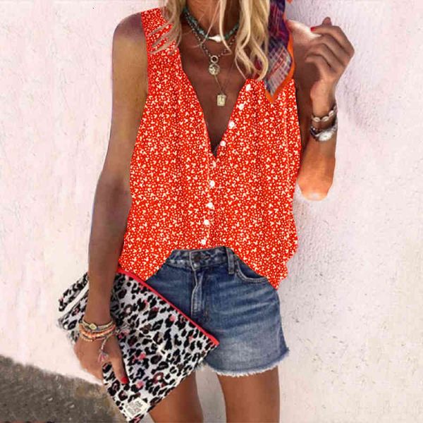 women's blouses & shirts women v neck button blouse summer sleeveless dot printing casual loose shirt beach style plus s, White
women's blouses & shirts women v neck button blouse summer sleeveless dot printing casual loose shirt beach style plus s, White