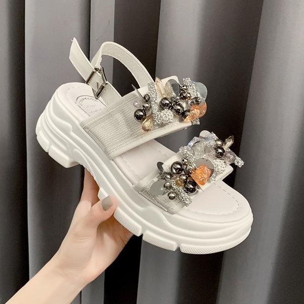 crystal shoes women summer platform sandals beach thick heels rubber female sports sandalen roman holiday 45, Black
crystal shoes women summer platform sandals beach thick heels rubber female sports sandalen roman holiday 45, Black