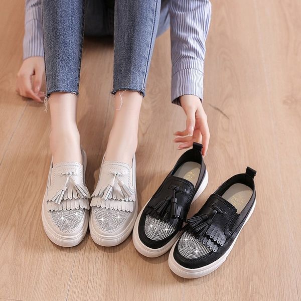Womens Shoes Spring Loafer Fashion Tassel Small White Shoes Round Head Low-Top Single Shoes Comfortable Casual Blingbling Shoe, Beige
Womens Shoes Spring Loafer Fashion Tassel Small White Shoes Round Head Low-Top Single Shoes Comfortable Casual Blingbling Shoe, Beige