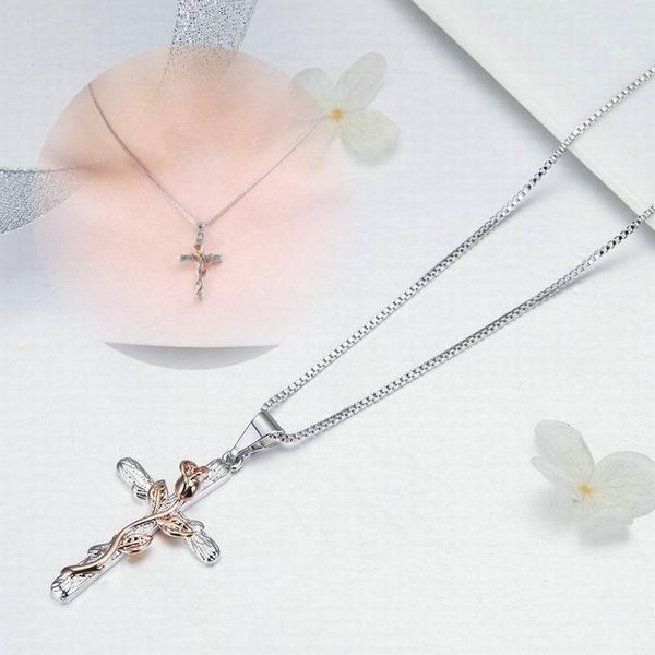 pendant necklaces female european and american hope cross copper jewelry gold plated necklace trendy wedding punk box chain rose, Silver
pendant necklaces female european and american hope cross copper jewelry gold plated necklace trendy wedding punk box chain rose, Silver