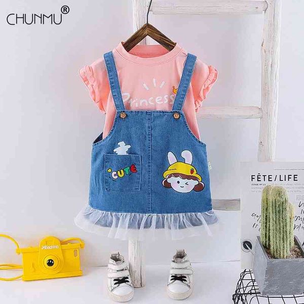 baby suit summer kids clothing set for girls cute clothes printed + denim suspender skirt infant suits 210508, White
baby suit summer kids clothing set for girls cute clothes printed + denim suspender skirt infant suits 210508, White