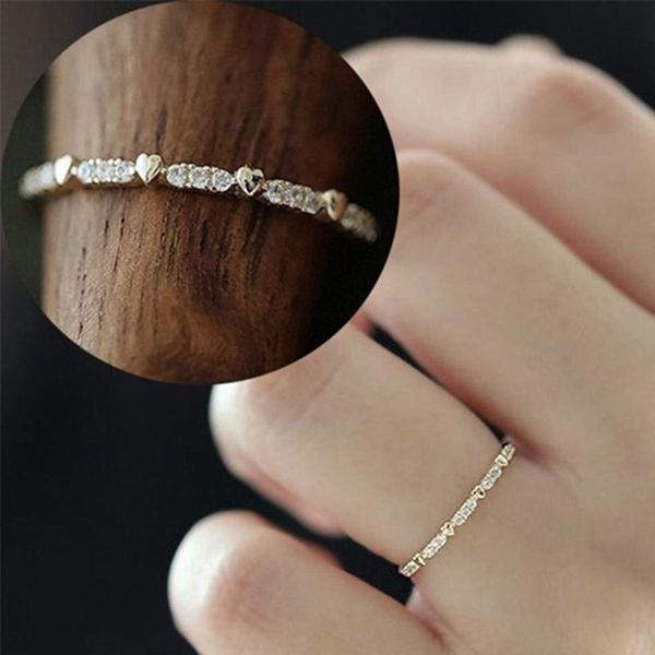 wedding rings dainty simple heart crystal thin bridal engagement finger for women gold charm jewelry anillos muje, Slivery;golden
wedding rings dainty simple heart crystal thin bridal engagement finger for women gold charm jewelry anillos muje, Slivery;golden