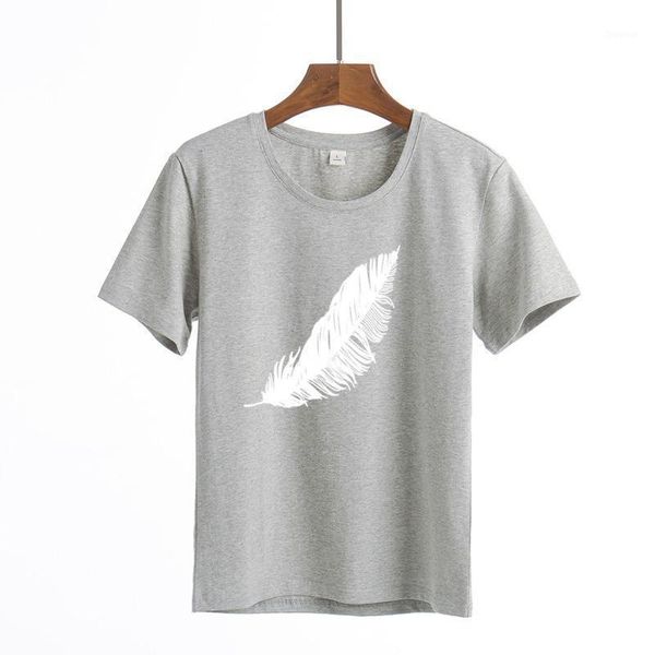 women t shirt casual harajuku fashion t-shirt feather print loose o-neck short sleeve elastic summer tee women's, White
women t shirt casual harajuku fashion t-shirt feather print loose o-neck short sleeve elastic summer tee women's, White