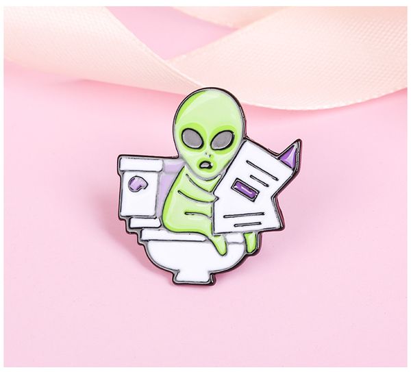 cartoon novel alien read newspaper sitting on toilet enamel brooch badge fashion jewellery, Blue
cartoon novel alien read newspaper sitting on toilet enamel brooch badge fashion jewellery, Blue
