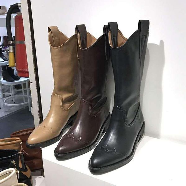 boots western knee-high women retro sew pointed toe knight riding botas mujer solid chunky med high heels fashion booties femme, Black
boots western knee-high women retro sew pointed toe knight riding botas mujer solid chunky med high heels fashion booties femme, Black
