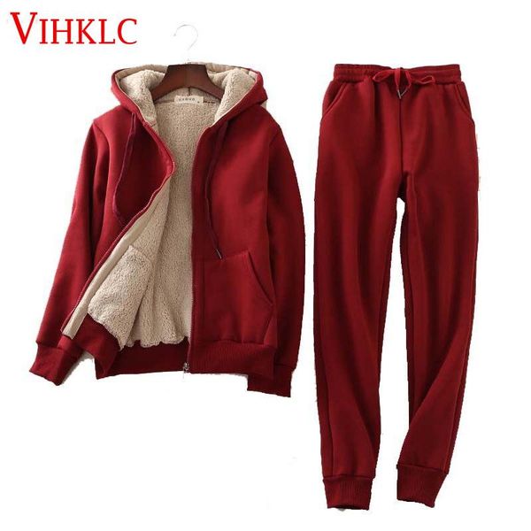 women's two piece pants winter cashmere women sets 2 pieces 2021 fashion warm thick zipper hooded jackets and casual loose female set c, White
women's two piece pants winter cashmere women sets 2 pieces 2021 fashion warm thick zipper hooded jackets and casual loose female set c, White