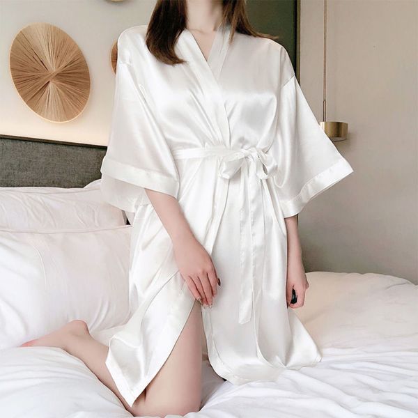 bathrobe 16608 pajamas women's summer ice thin white lovely robe skirt korean bathrobe style loose home clothes
bathrobe 16608 pajamas women's summer ice thin white lovely robe skirt korean bathrobe style loose home clothes
