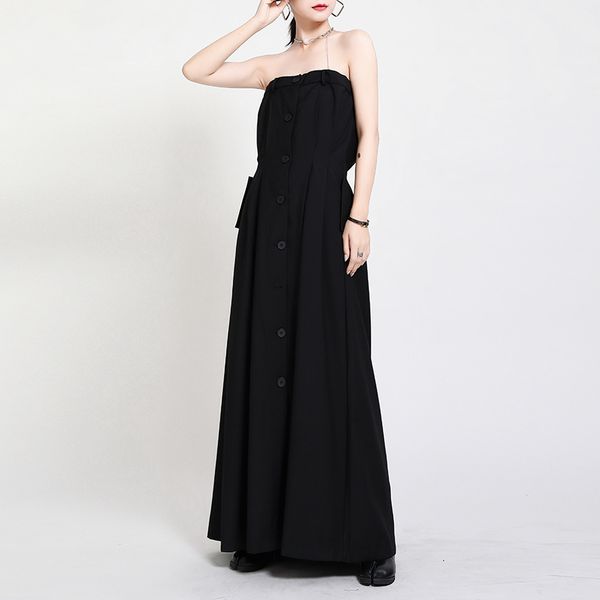msxu dressed in temper wrapped around the chest share suit dress big swing walk skirt, Black;gray
msxu dressed in temper wrapped around the chest share suit dress big swing walk skirt, Black;gray
