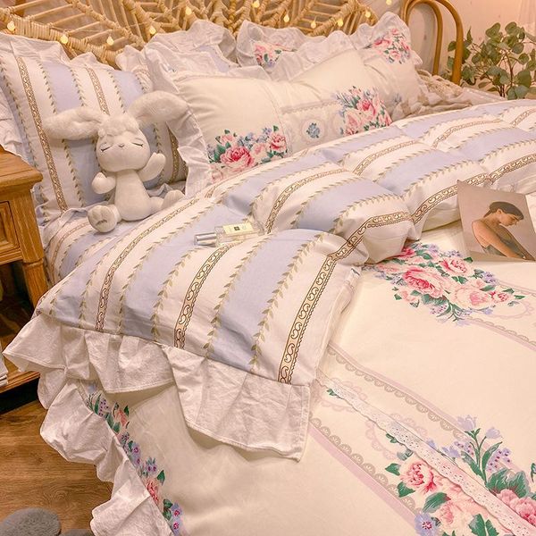 bedding sets korean four-piece set pure cotton 100 small fresh floral princess wind lace sheets duvet cover
bedding sets korean four-piece set pure cotton 100 small fresh floral princess wind lace sheets duvet cover
