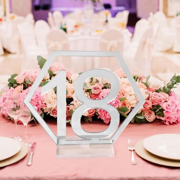 party decoration mirror wedding seat card hexagon table number signs for birthday acrylic numbers
party decoration mirror wedding seat card hexagon table number signs for birthday acrylic numbers