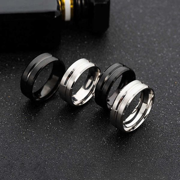 men's wedding ring basic black pure 8mm stainless steel matte brushed ring, christmas gift, Silver
men's wedding ring basic black pure 8mm stainless steel matte brushed ring, christmas gift, Silver