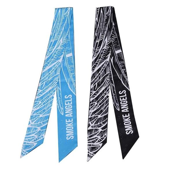 scarves silk scarf for women hair letter chain printed handle bag ribbons brand fashion head small long skinny headband, Blue;gray 
scarves silk scarf for women hair letter chain printed handle bag ribbons brand fashion head small long skinny headband, Blue;gray