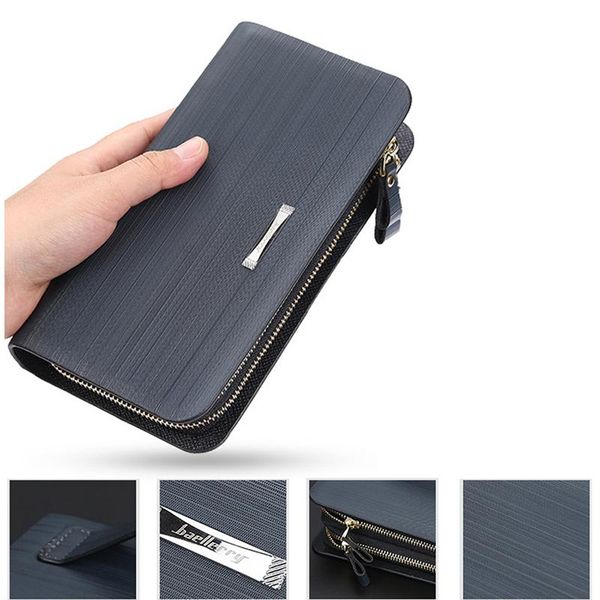 style men's clutch bags european and american large-capacity business double zipper long multi-function wallet wallets, Red;black
style men's clutch bags european and american large-capacity business double zipper long multi-function wallet wallets, Red;black