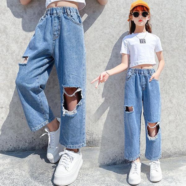 trend 2021 girls jeans summer thin cotton denim pants ripped holes cropped wide-leg blue capris loose trousers
trend 2021 girls jeans summer thin cotton denim pants ripped holes cropped wide-leg blue capris loose trousers