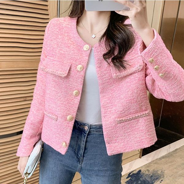 women's jackets fall winter vintage small fragrant tweed jacket coat women streetwear short coats ladies sweet outwear crop top, Black;brown
women's jackets fall winter vintage small fragrant tweed jacket coat women streetwear short coats ladies sweet outwear crop top, Black;brown