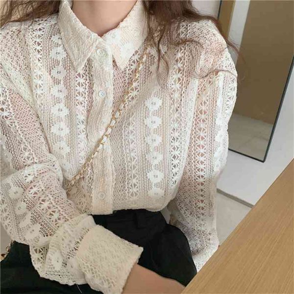korean chic french soft round neck heavy industry lace hollow hook loose thin bubble sleeve anti slip shirt 210529, White
korean chic french soft round neck heavy industry lace hollow hook loose thin bubble sleeve anti slip shirt 210529, White