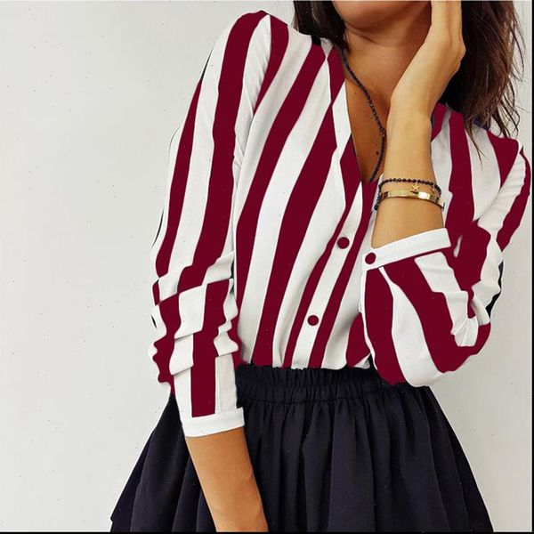 women shirt blouse casual striped shirts blouses female loose blusas autumn ladies office sexy, White
women shirt blouse casual striped shirts blouses female loose blusas autumn ladies office sexy, White