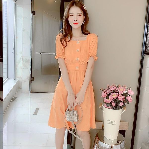 casual dresses 2021 summer women's french minority short sleeve waist-controlled slimming mid-length graceful puff kikyou dress, Black;gray
casual dresses 2021 summer women's french minority short sleeve waist-controlled slimming mid-length graceful puff kikyou dress, Black;gray